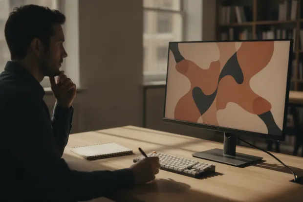 Subscriptions manager reviewing retention charts on a monitor