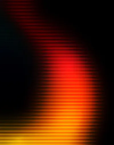 Red-orange rippled light stripes backing how we work together